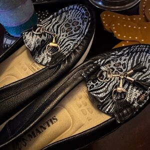 Navy blue and Silver Women's Loafers